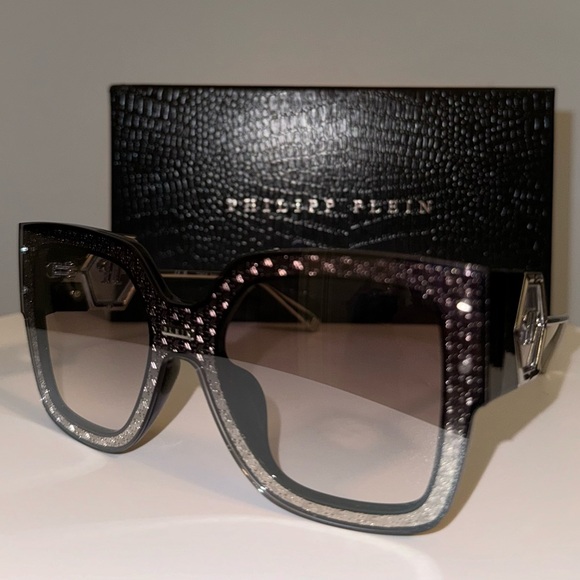 NEW PHILIP PLEIN ROSE VENUS SUNGLASSES FULL INCLUSION BLACK SILVER SOLD OUT - Picture 5 of 16